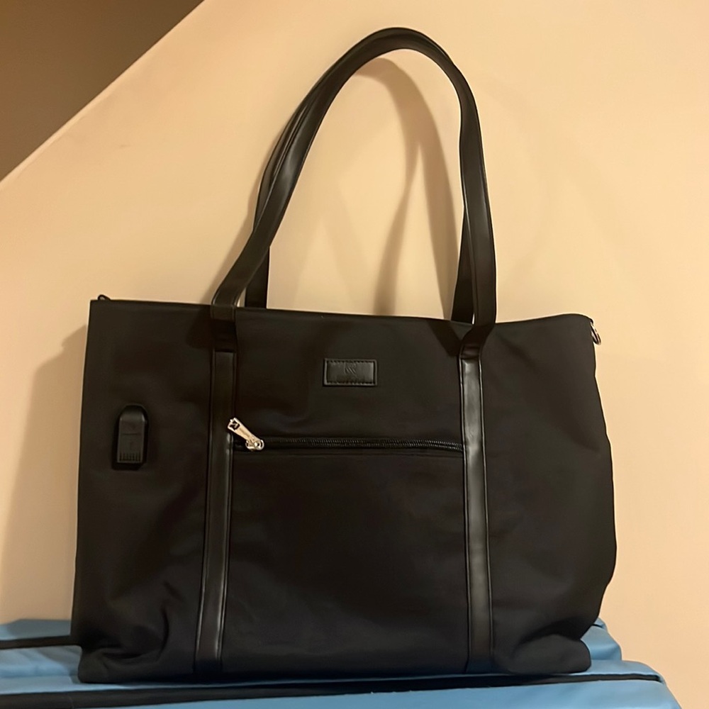 RELAVEL Large Black Laptop Tote